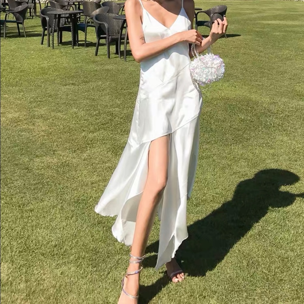 Split Thigh Slit Slip Dress